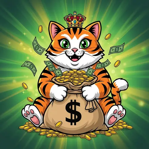 Mascot Cat with Money Design