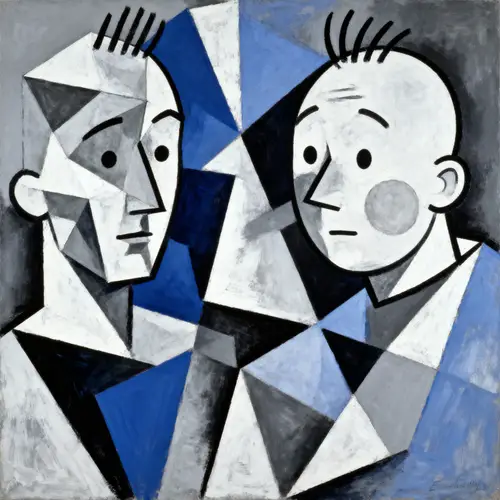 Tintin's Face in Picasso Cubist Style Art