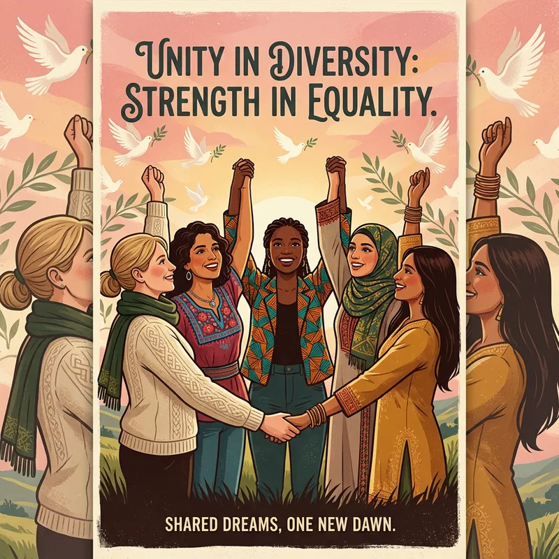 Diverse Women Unity Poster | Multicultural Respect & Equality