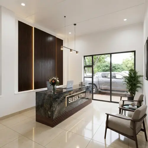 Sleek Stay: Modern Hotel Reception Experience