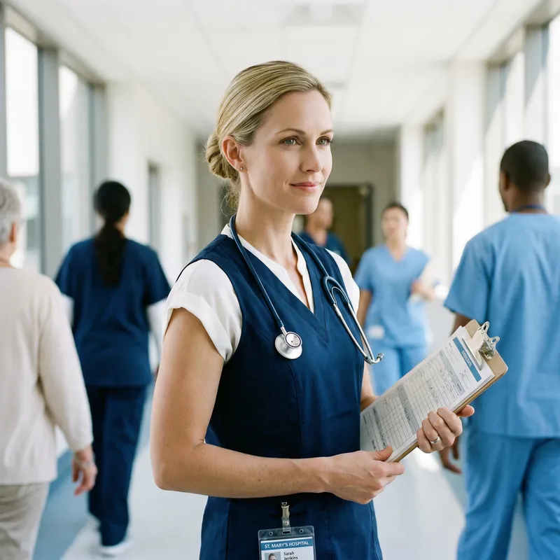 Professional Nurse in Uniform - Caring and Committed