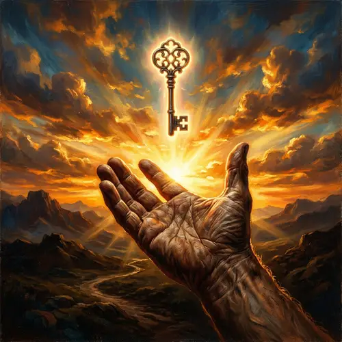 Symbolic Artwork of Deliverance and Power | Key to Unlock Freedom