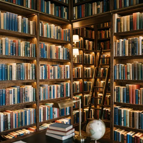 Well-Stocked Library Zoom Background | Realistic Portrayal