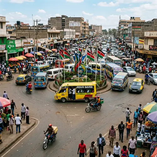 Vibrant African Roundabout: A Scene of Activity