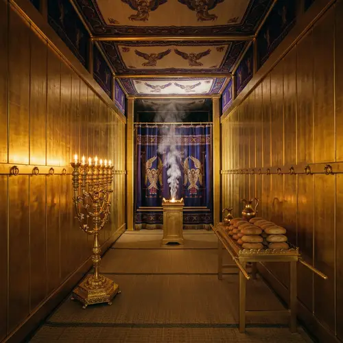 Mosaic Tradition: Tabernacle Holy Place with Golden Boards & Ornaments