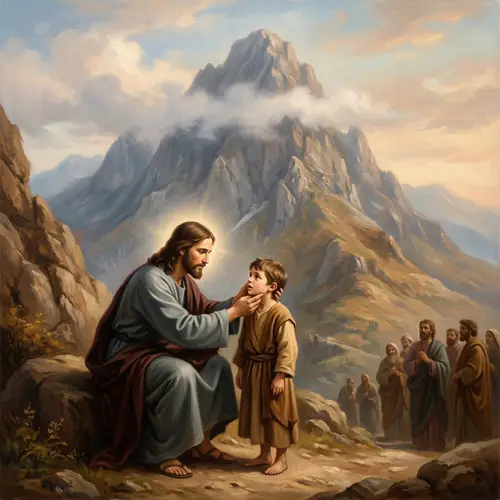 Jesus Heals Deaf Boy: A Touch of Divine Light