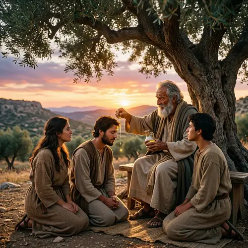 Ancient Prophet Anoints Disciples Under Olive Tree