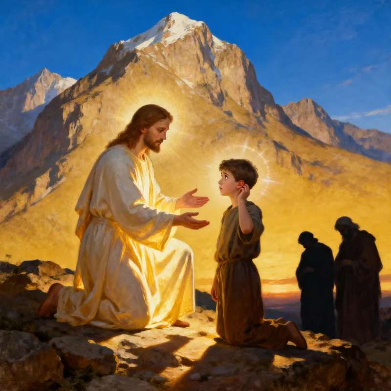 Jesus Heals Deaf Boy: A Touch of Divine Light