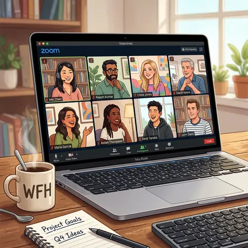 Virtual Zoom Meeting with Diverse Participants | Engaging Discussion