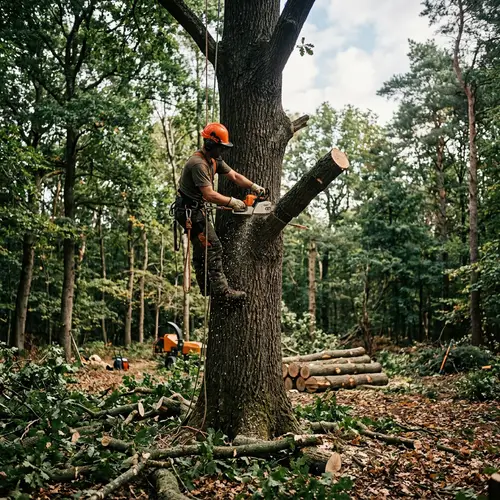 Trimming Large Tree for Board Preparation in Forest
