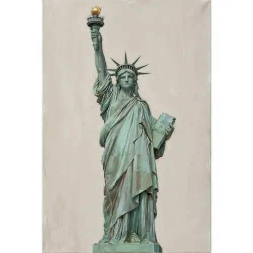 Oil Painting of the Statue of Liberty Without Background