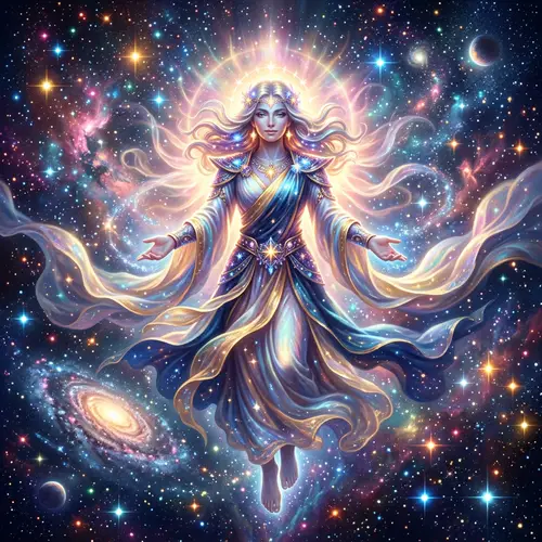 Un Dios: Ethereal Deity in Cosmic Light