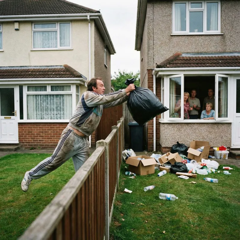 Avoid Throwing Trash Into Neighbor's House