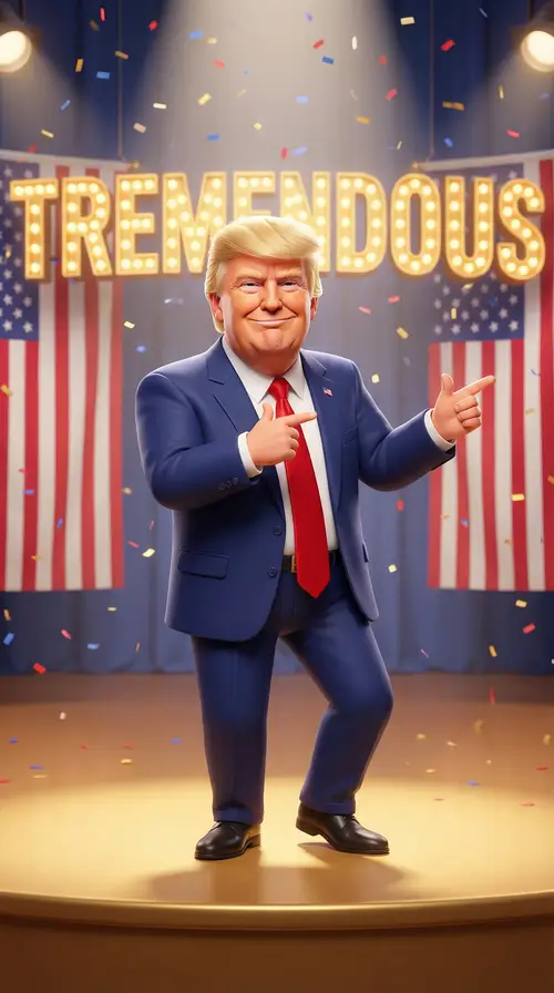 3D Animated Donald Trump Character - Exciting & Energetic