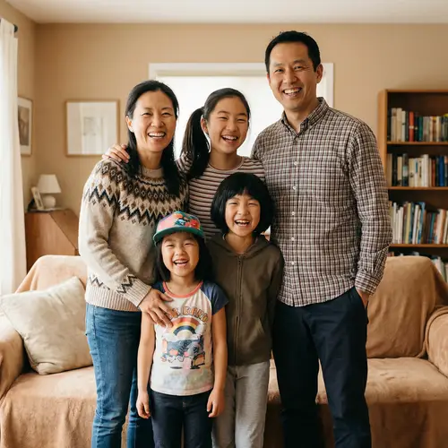 Close-Knit Asian Family of Five | Unity and Love Captured