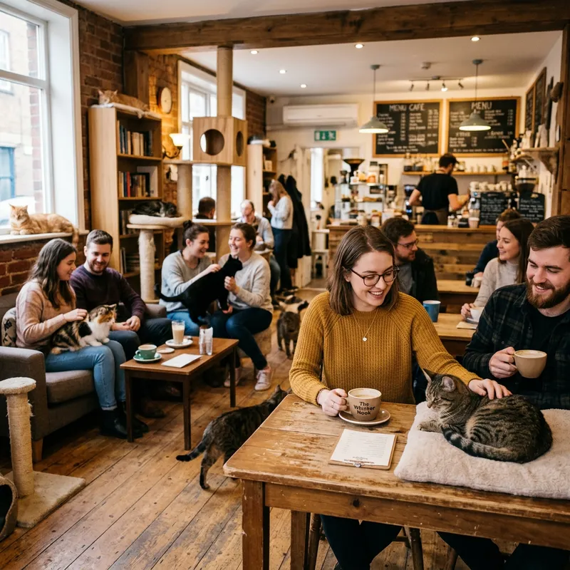 Cat Café with Coffee & Cuddly Cats