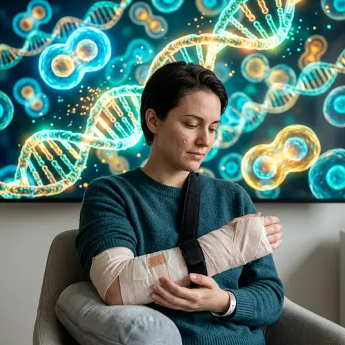 Hyperrealistic Image of Arm Injury and Cell Regeneration