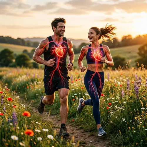 Heart Health: Vibrant Running Couple in Nature