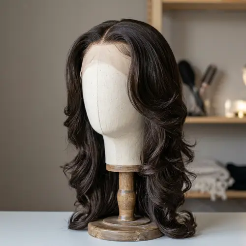 Luxurious Dark Brown Human Hair Wig | Exquisite Craftsmanship