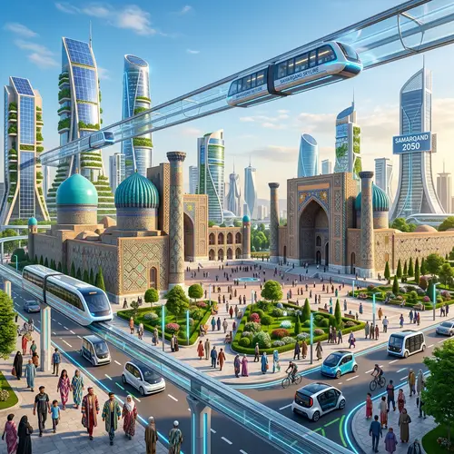 Futuristic Samarkand in 2050: Blending Tradition with Technology
