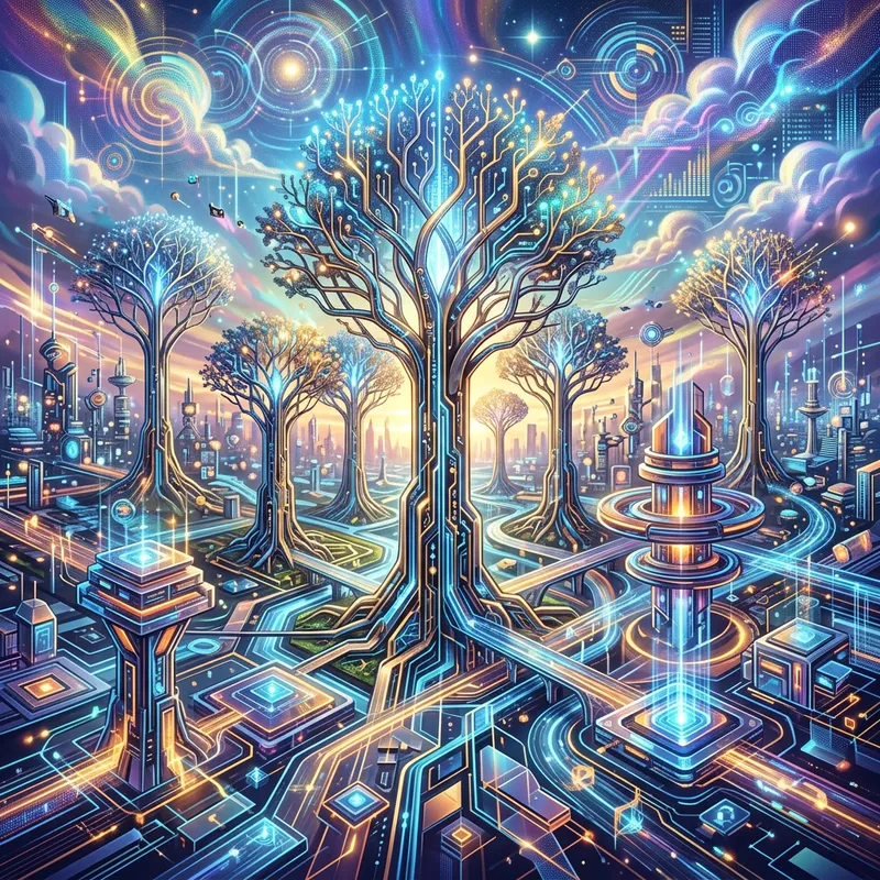 Futuristic Abstract Landscape: Growth & Innovation