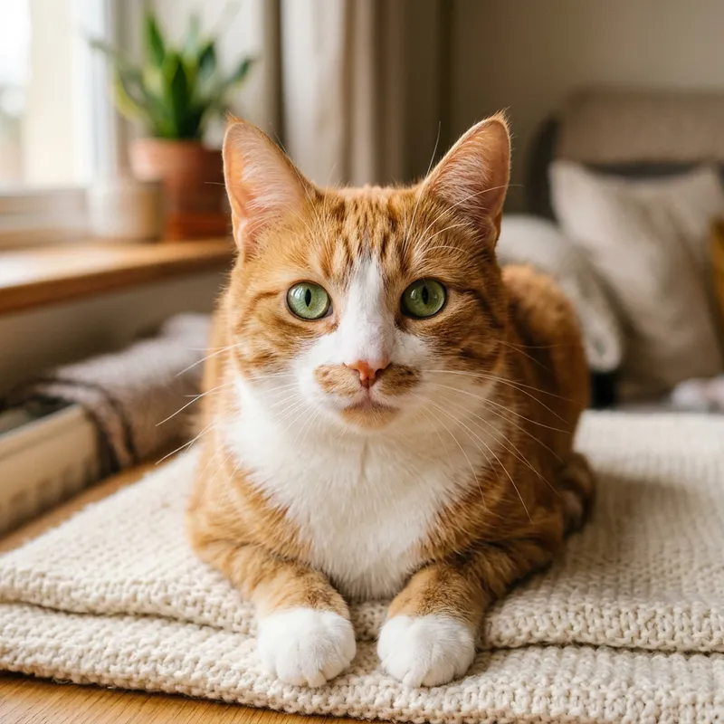 Adorable Orange and White Cat Close-up | Well-Groomed