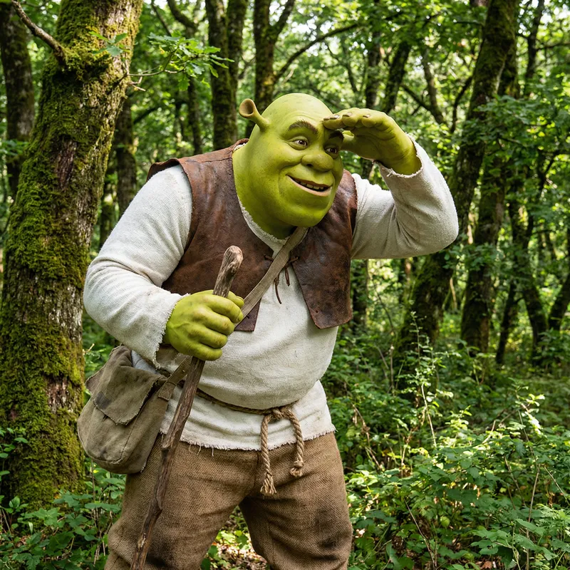 Large Green Ogre Hunting in Forest - Shrek Style