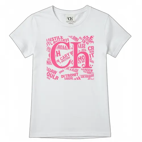 Chic Pink Phrase T-Shirt Design for Girls