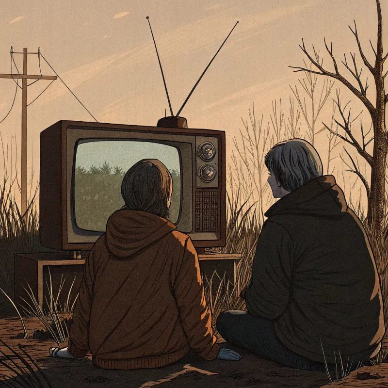 Creepy Rustic Vibe with Old TV Artwork