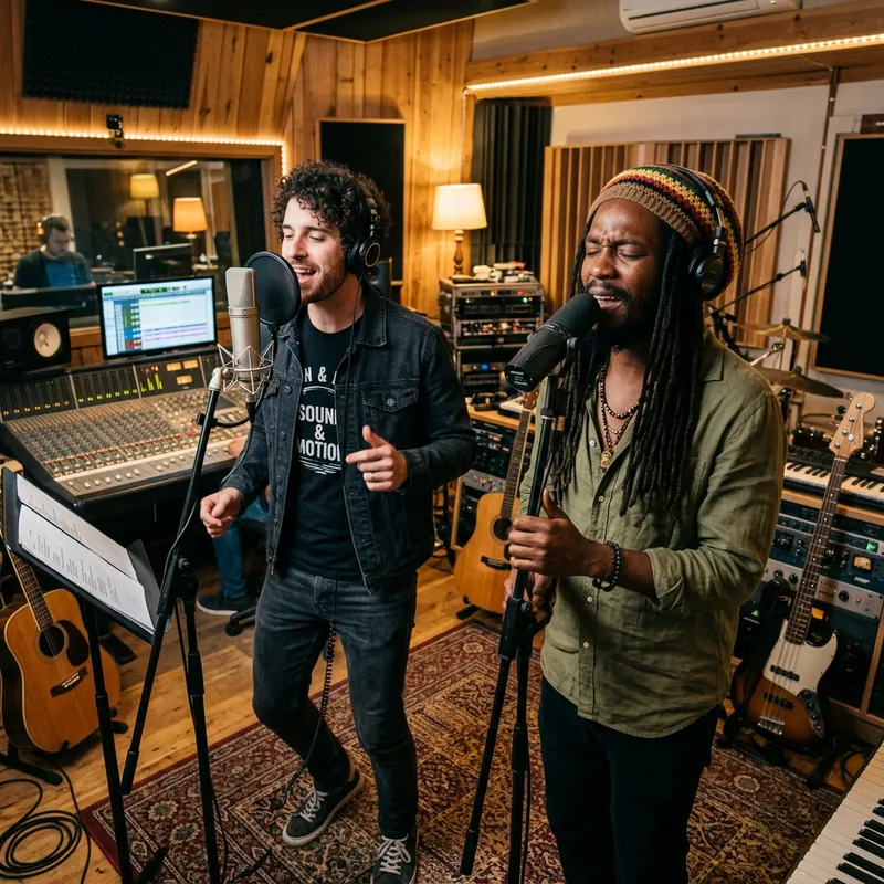 Michael Jackson and Bob Marley Recording Session