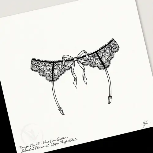 Provocative Black Tattoo Design for Women's Buttock