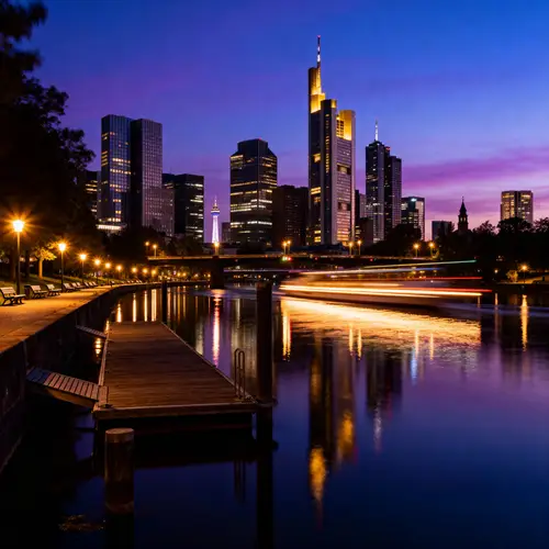 Stunning Nightlife View with City Skyline & Water
