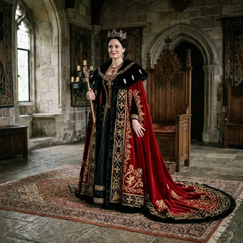 Realistic Red and Black Queen Cape