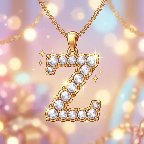 Z Diamond Pendant Cartoon - Unique Jewelry Design