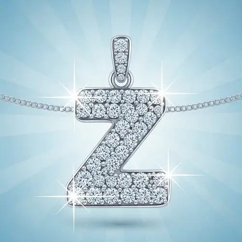 Z Diamond Pendant Cartoon - Unique Jewelry Design