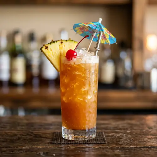 Bijan Cocktail: Tropical Fruit Mix in Highball Glass