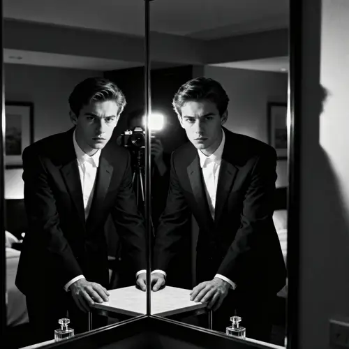 Dramatic Black and White Photo of a Young Man