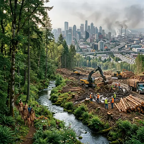 Human Impact on Nature: Forest Conservation vs Urban Development