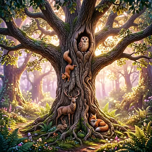 Magical Forest Transforming Trees and Enchanted Critters