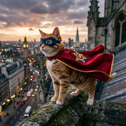 Cat Hero Cape - Heroic Cat Costume for Pets