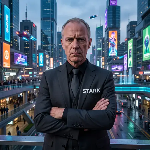 Political Figure in GTA5 Style with Stark Shirt