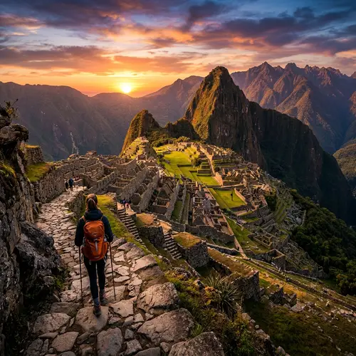 Exploring Machu Picchu at Sunset: Ancient Inca Ruins