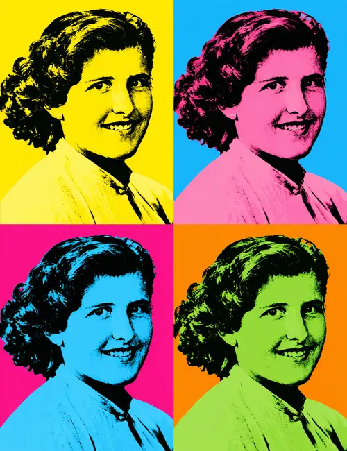 Transformative Pop Art: High Contrast Grid Design