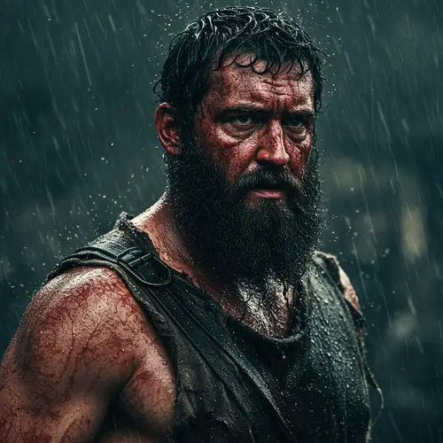 Gritty Biblical Warrior: Cinematic Realism Art