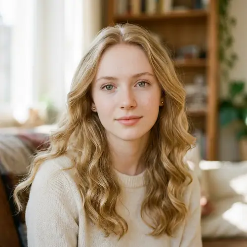 Pale Skin, Grey Eyes, Wavy Blond Hair | Portrait of a Girl