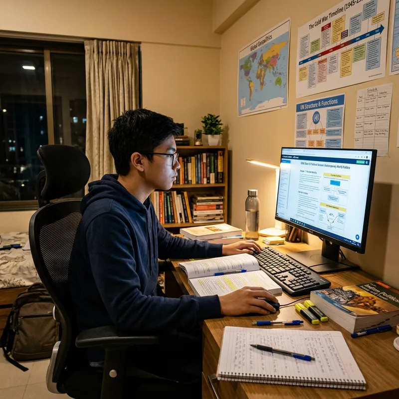Asian Teenage Boy Studying Political Science | Dedicated 12th Grade Student Asian Teenage Boy Studying Political Science | Dedicated 12th Grade Student