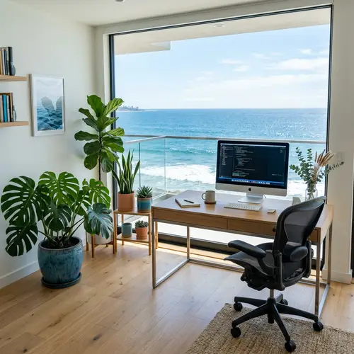 Ocean View Office Space - Natural Light & Minimalistic Interior