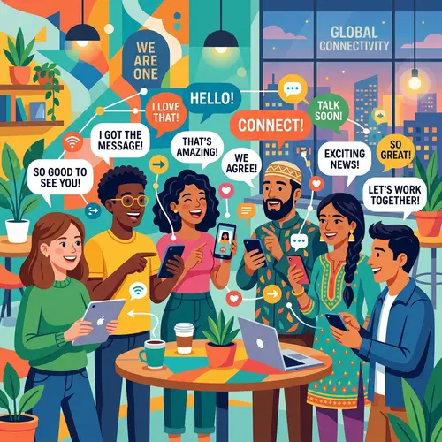 Modern Diverse People Illustration | Connectivity & Interaction