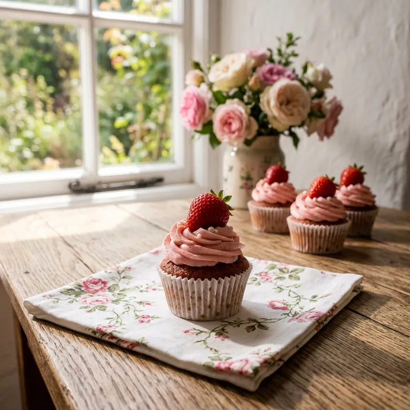 Delicious Strawberry Cupcake Photography