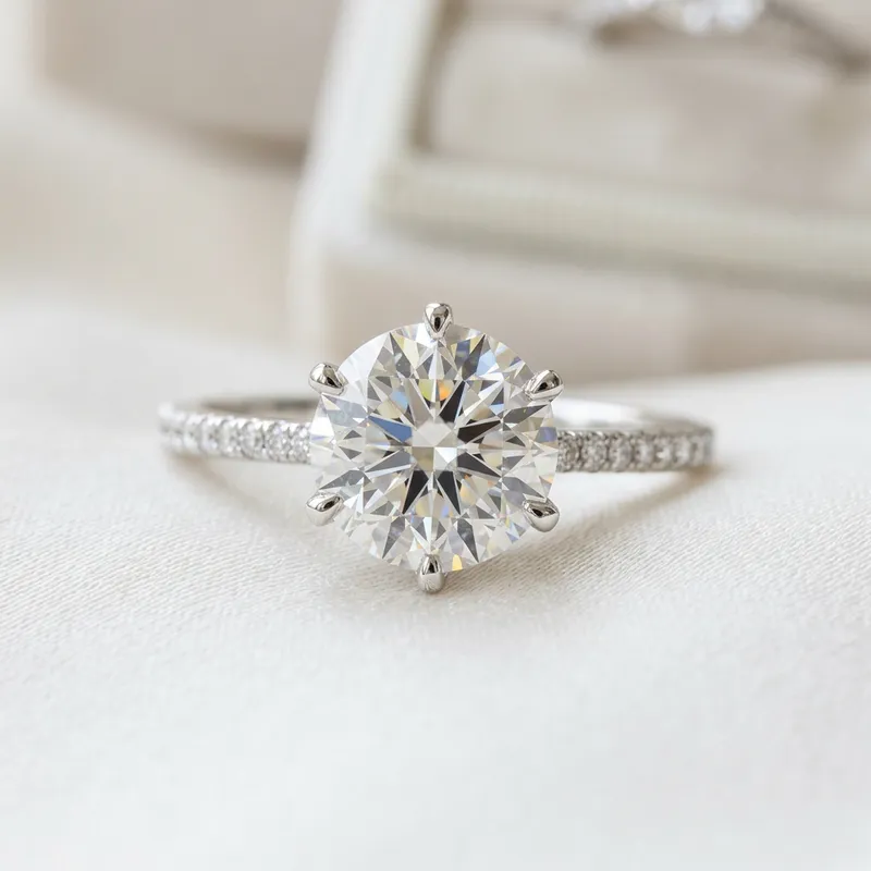 Stunning 1-Carat Diamond Engagement Ring Close-Up